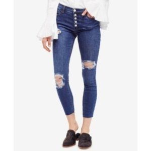 Free People Destroyed Reagan Raw Jean